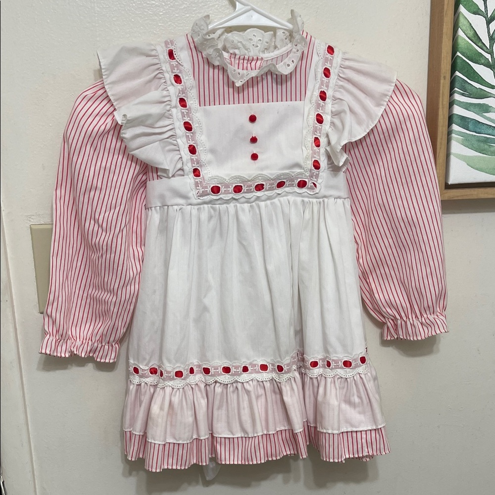 Vintage Haddad Brother Striped Dress sz 4 Birthday Party